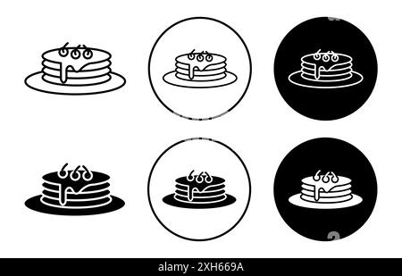 Icône de crêpe symbole vectoriel ou collection d'ensemble de signes dans un contour noir et blanc Illustration de Vecteur