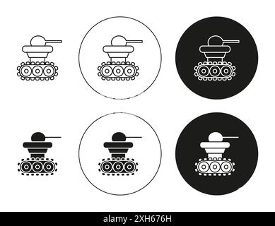 Icône de robot militaire symbole vectoriel ou collection d'ensemble de signes dans un contour noir et blanc Illustration de Vecteur