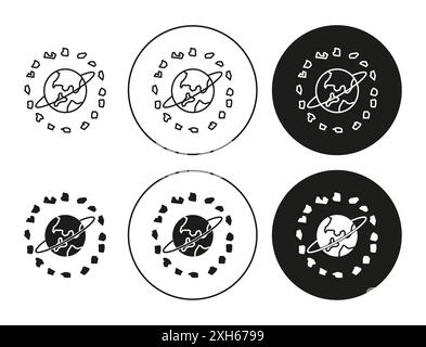Espace icône de pourriel symbole vectoriel ou collection d'ensembles de signes dans un contour noir et blanc Illustration de Vecteur