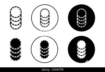 Icône de tampons de coton vape symbole vectoriel ou collection d'ensemble de signes dans un contour noir et blanc Illustration de Vecteur