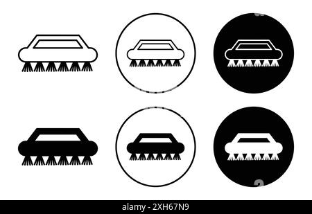 Icône de brosse de lavage symbole vectoriel ou ensemble d'affiches collection dans un contour noir et blanc Illustration de Vecteur