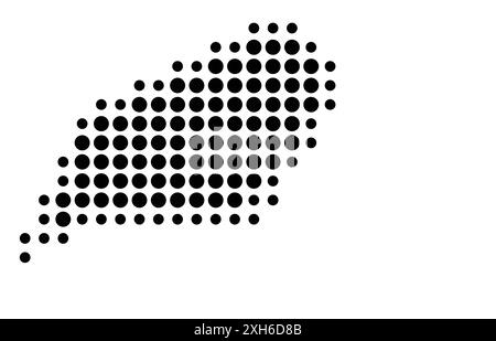 Symbole carte du territoire territoire territoire de Jervis Bay (Australie) montrant l'état/la province avec un motif de cercles noirs Illustration de Vecteur