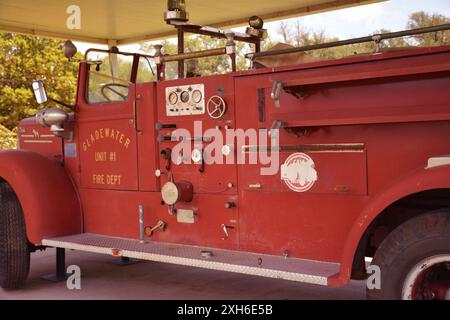 Camion de pompiers antique Gladewater, Texas Banque D'Images