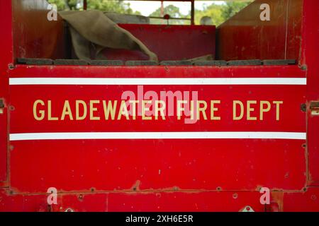 Camion de pompiers antique Gladewater, Texas Banque D'Images