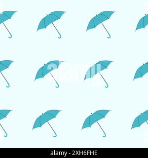 Parapluies bleus. Modèle sans couture avec parapluies. Conception pour tissus, textiles, papier peint, papier d'emballage, couverture, arrière-plans isolés Illustration de Vecteur