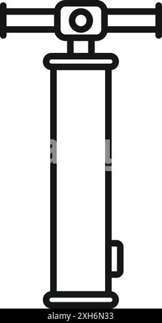 Icône de dessin au trait simple et audacieux d'une pompe à vélo, parfait pour représenter le cyclisme et l'entretien du vélo Illustration de Vecteur