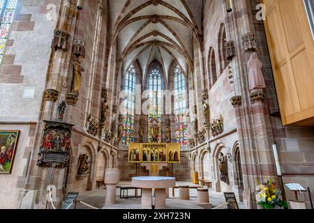 Intérieur de l'église notre-Dame (Frauenkirche) à Nuremberg, Bavière, Allemagne. Église notre-Dame est situé près du marché principal. C'est un exemple de br Banque D'Images