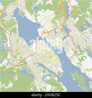 Road map of Halifax in Canada. Contains layered vector with roads water, parks, etc. Stock Vector