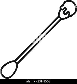 Dessin simple d'un coton-tige avec un bâton en plastique, idéal pour les projets d'hygiène et de santé Illustration de Vecteur