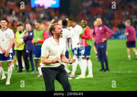 Gareth Southgate, entraîneur en chef de l'Angleterre, fête après le match de demi-finale PAYS-BAS, Royaume-Uni. , . Le 10 juillet 2024 à Dortmund, Allemagne. Photographe : ddp images/STAR-images crédit : ddp Media GmbH/Alamy Live News Banque D'Images