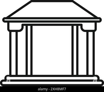 Illustration simple d'un bâtiment grec ancien avec des colonnes et un toit Illustration de Vecteur