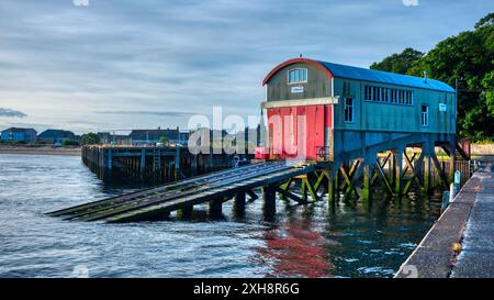 Le bateau de la RNLI, Berwick-upon-Tweed, Angleterre. Banque D'Images