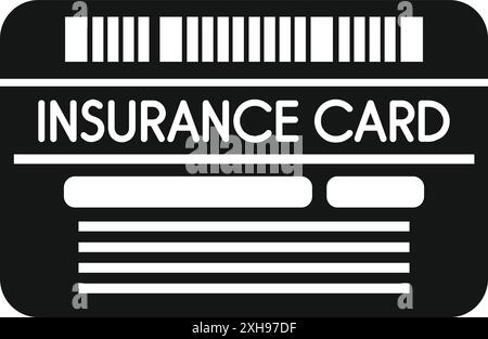 Carte d'assurance en noir et blanc avec code à barres représentant une couverture d'assurance maladie, vie ou automobile Illustration de Vecteur