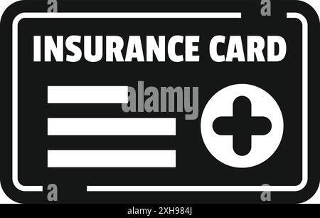 Icône de carte d'assurance représentant la couverture d'assurance maladie et les prestations médicales Illustration de Vecteur