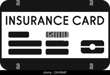 Carte d'assurance noir et blanc affichant des informations importantes pour la couverture des soins de santé Illustration de Vecteur