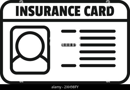 Cette icône de carte d'assurance représente la couverture médicale et les soins de santé Illustration de Vecteur