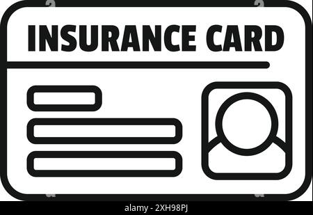 Icône de carte d'assurance représentant des informations personnelles sur la police d'assurance maladie, automobile ou autre Illustration de Vecteur