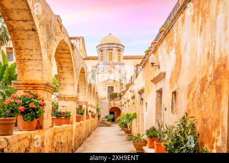 Abbaye Sainte Trinité, Météor, île de Crète, Grèce Banque D'Images