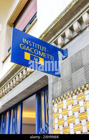 Extérieur du musée Institut Giacometti rue Victor Schoelcher, Paris 75014, France. Banque D'Images