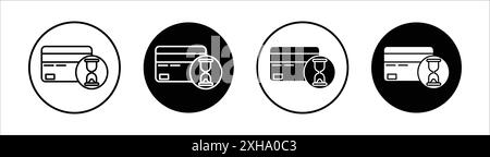 Icône BNPL symbole vectoriel ou collection d'ensembles de signes dans un contour noir et blanc Illustration de Vecteur