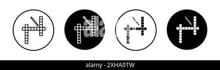 Icône de mots croisés symbole vectoriel ou collection d'ensembles d'enseignes dans un contour noir et blanc Illustration de Vecteur