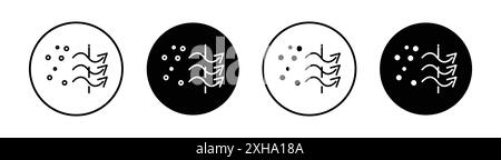 Icône d'air de filtration symbole vectoriel ou ensemble de signes collection dans un contour noir et blanc Illustration de Vecteur