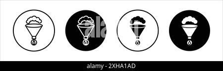 Icône d'extraction symbole vectoriel ou ensemble de signes collection dans un contour noir et blanc Illustration de Vecteur