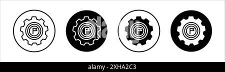 Icône de définition d'objectif symbole vectoriel ou ensemble d'affiches collection dans un contour noir et blanc Illustration de Vecteur