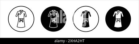 Icône kimono symbole vectoriel ou collection d'ensembles de signes dans un contour noir et blanc Illustration de Vecteur