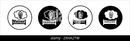 Icône Nightmare symbole vecteur ou collection d'ensemble de signes dans un contour noir et blanc Illustration de Vecteur