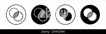 Icône d'opacité symbole vectoriel ou ensemble de signes collection dans un contour noir et blanc Illustration de Vecteur