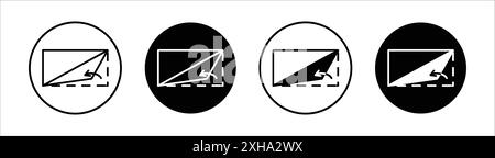 Décoller icône symbole vecteur ou ensemble d'enseignes collection dans un contour noir et blanc Illustration de Vecteur