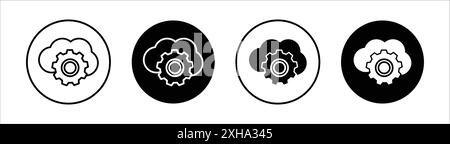 Icône SaaS symbole vectoriel ou collection d'ensemble de signes dans un contour noir et blanc Illustration de Vecteur