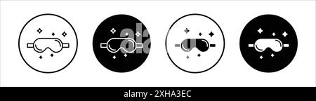 Icône de masque de couchage symbole vectoriel ou collection d'ensemble de signes dans un contour noir et blanc Illustration de Vecteur