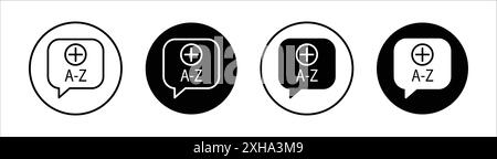 Icône terminologie symbole vectoriel ou ensemble de signes collection dans un contour noir et blanc Illustration de Vecteur