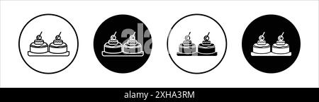 Icône de snack espagnol symbole vectoriel ou collection d'ensemble de signe dans un contour noir et blanc Illustration de Vecteur