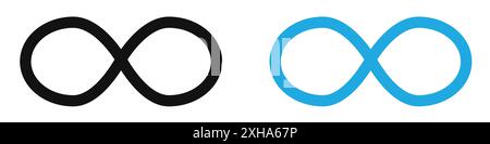 Icône Infinity symbole vectoriel ou collection de signes dans un contour noir et blanc Illustration de Vecteur