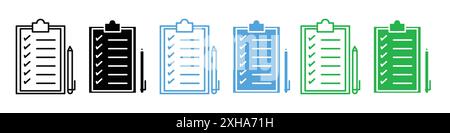 Icône de planification symbole vectoriel ou ensemble d'enseignes collection dans un contour noir et blanc Illustration de Vecteur