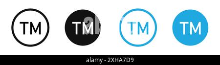 TM icône de marque commerciale Collection de symboles vectoriels ou d'enseignes en noir et blanc Illustration de Vecteur