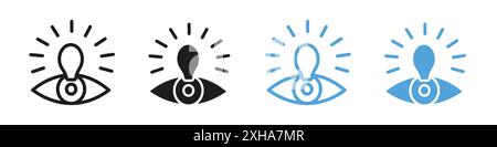 Icône de vision symbole vectoriel ou ensemble de signes collection dans un contour noir et blanc Illustration de Vecteur