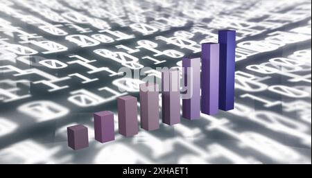 Graphique à barres croissant représentant l'analyse des données financières et les tendances de croissance de l'entreprise Banque D'Images