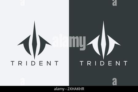 Logo trident minimaliste. Logo trident abstrait moderne Illustration de Vecteur