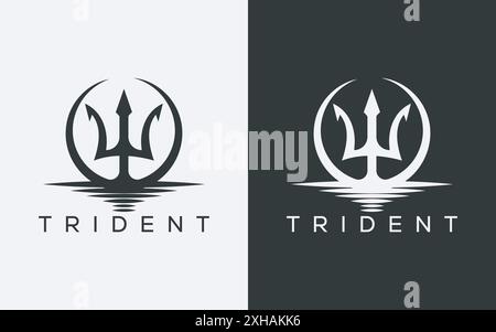 Logo trident minimaliste. Logo trident abstrait moderne Illustration de Vecteur