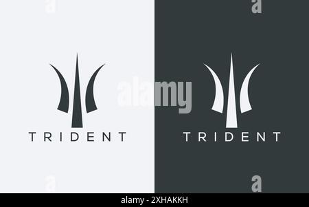 Logo trident minimaliste. Logo trident abstrait moderne Illustration de Vecteur