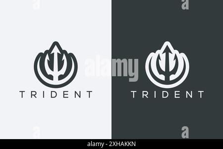 Logo trident minimaliste. Logo trident abstrait moderne Illustration de Vecteur