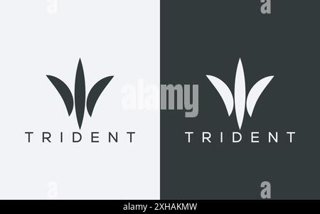 Logo trident minimaliste. Logo trident abstrait moderne Illustration de Vecteur