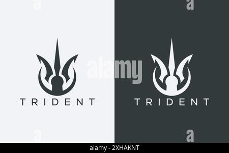 Logo trident minimaliste. Logo trident abstrait moderne Illustration de Vecteur