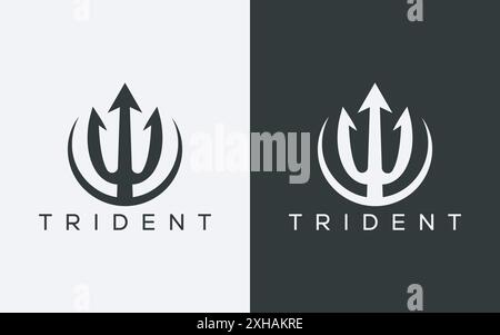 Logo trident minimaliste. Logo trident abstrait moderne Illustration de Vecteur