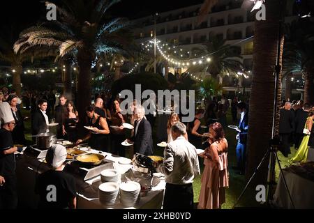 Taormina : 70e Festival du film de Taormina. Soirée des rubans d'argent. Dans l'image : Banque D'Images