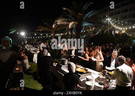 Taormina : 70e Festival du film de Taormina. Soirée des rubans d'argent. Dans l'image : Banque D'Images